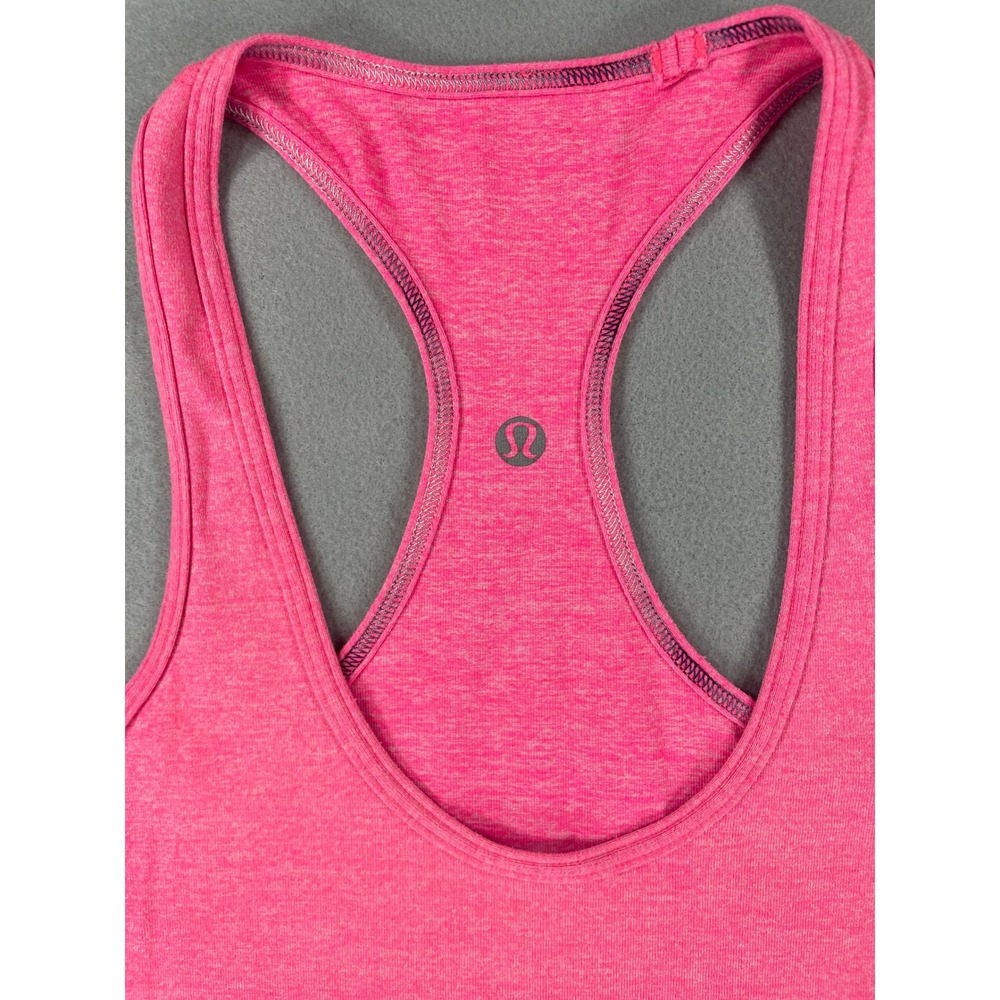 Lululemon Womens Tank Top Cool Racerback Pink Heathered Knit Size 4 - Picture 2 of 6